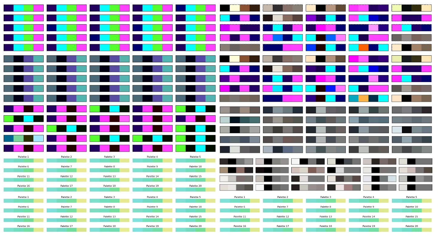 Collection of failed palettes