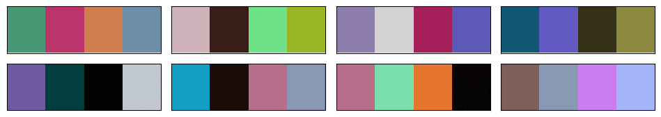 Random OKLCH palettes