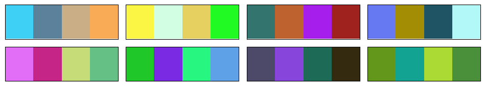 Random sRGB palettes