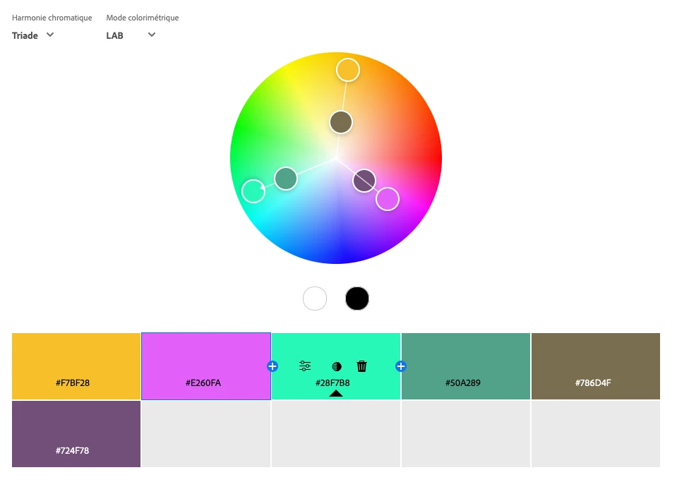 Colour wheel UI