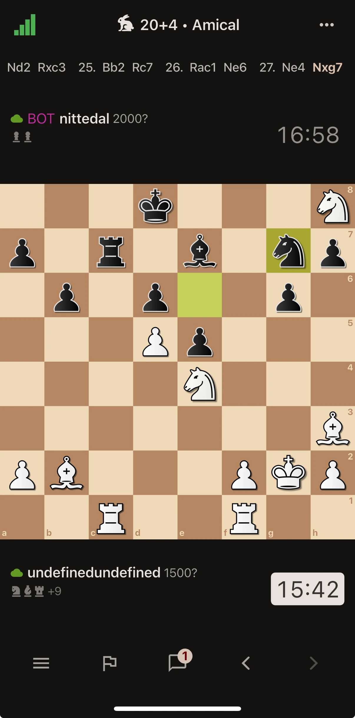 playing against the bot