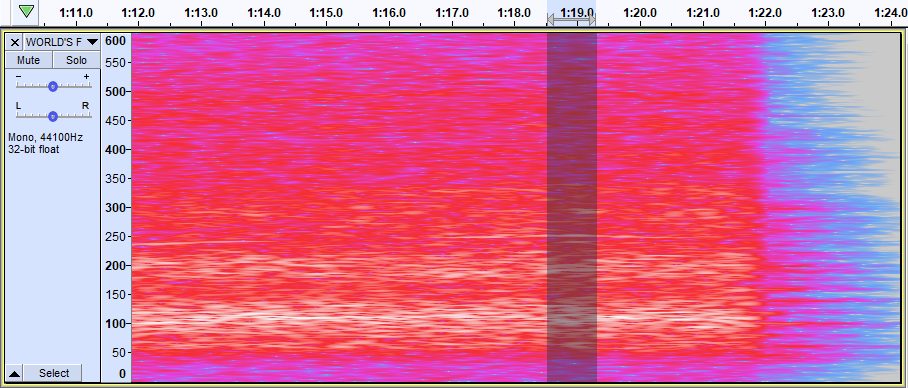 Selection of the audio at the maximum speed